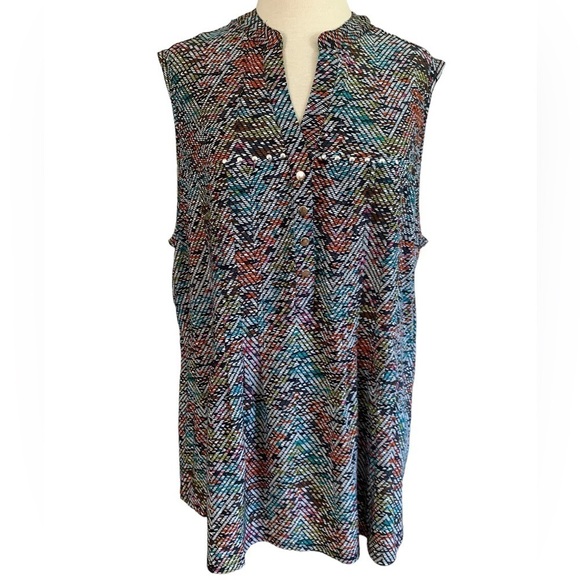 Cocomo Tops - COCOMO 3X Plus size multicolored sleeveless women’s Blouse top shirt
